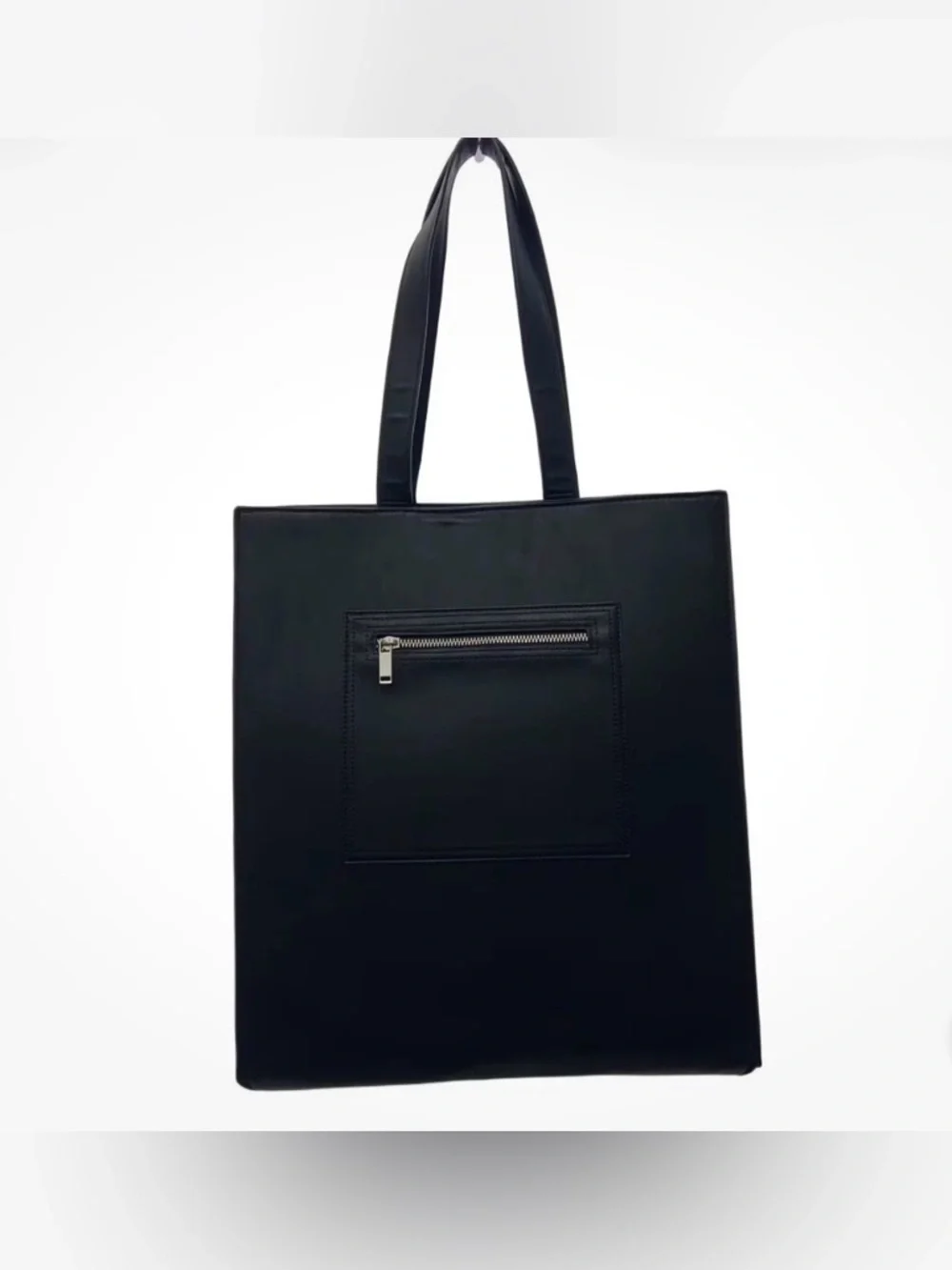 ZARA Black Structured Tote Bag Minimalist Monochrome Unisex Work Laptop Shopper